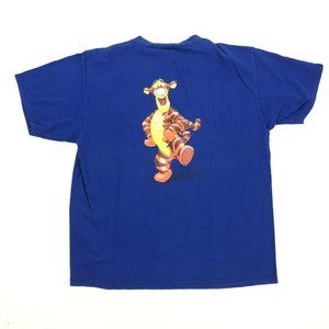 TIGER DISNEY M T-shirt Blue Double Sided Vintage